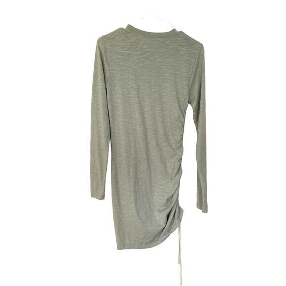 Pam & Gela Long Sleeve Shirred Dress Matcha Green Size Small - Picture 9 of 13